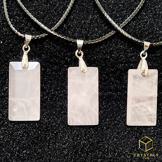 Rose Quartz Rectangle Pendant