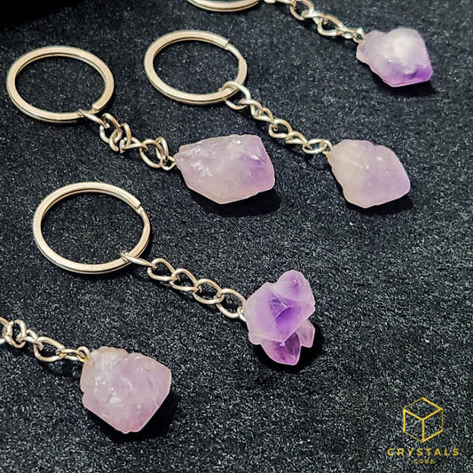 Amethyst Mini Cluster Keychain