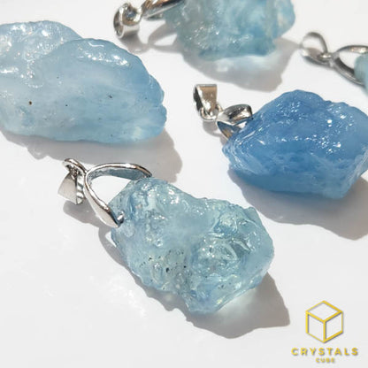 Aquamarine*** (Premium) Raw Pendant