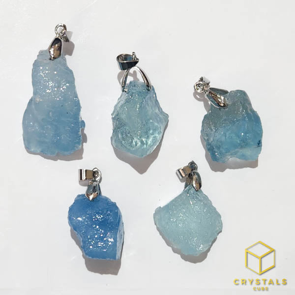 Aquamarine*** (Premium) Raw Pendant