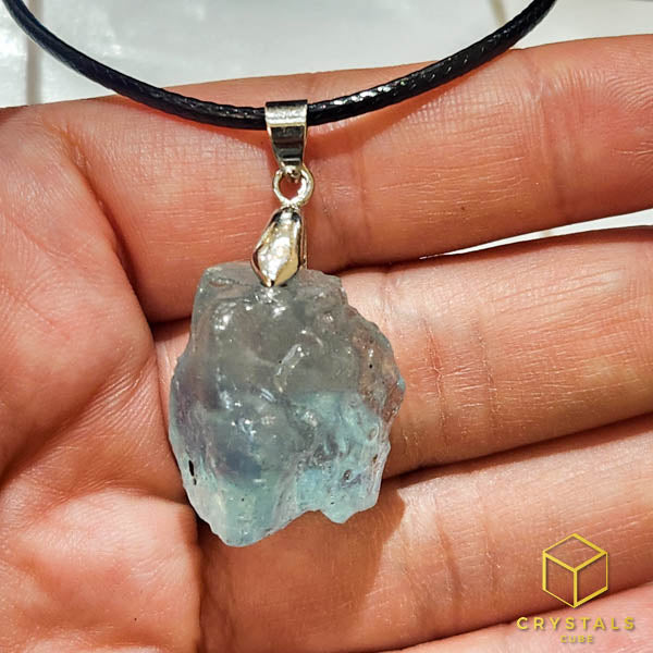 Aquamarine*** (Premium) Raw Pendant