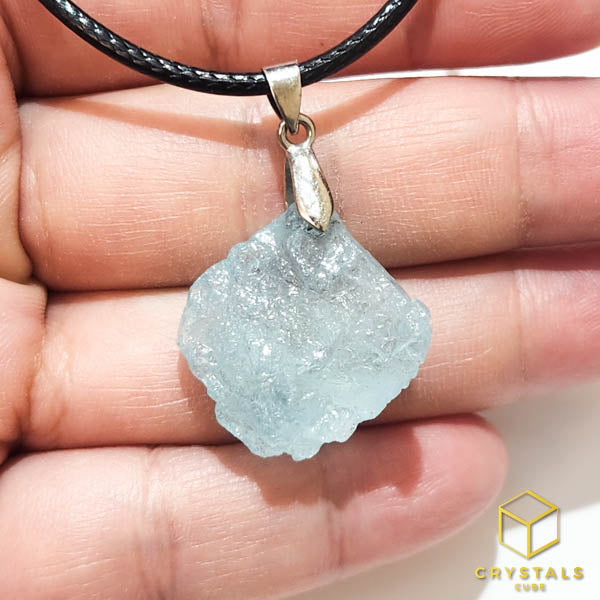 Aquamarine*** (Premium) Raw Pendant