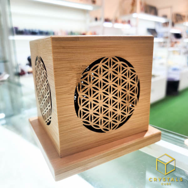 Flower of life & Sri Yantra Incense Box - Cube