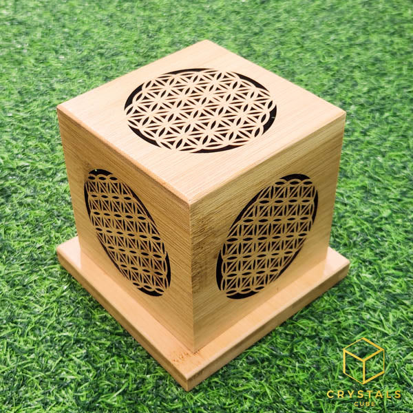 Flower of life & Sri Yantra Incense Box - Cube