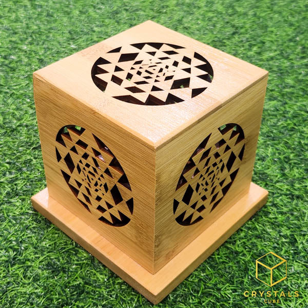 Flower of life & Sri Yantra Incense Box - Cube