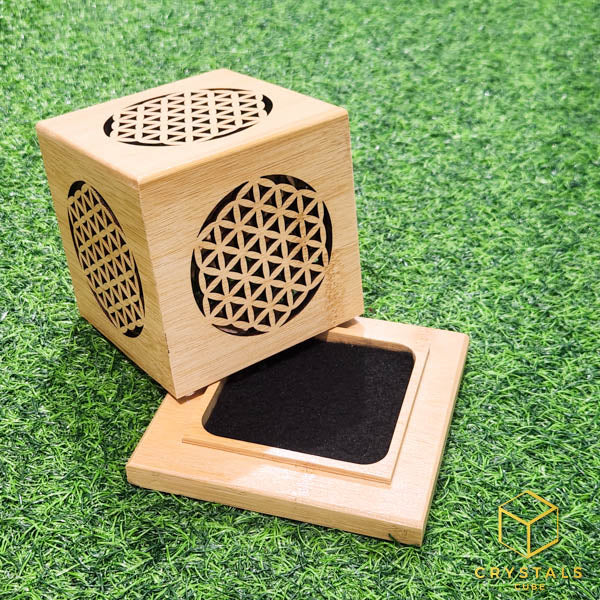 Flower of life & Sri Yantra Incense Box - Cube