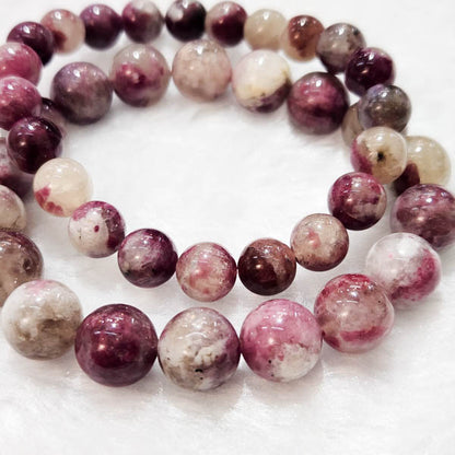 Pink/Red Tourmaline With Quartz Bracelet