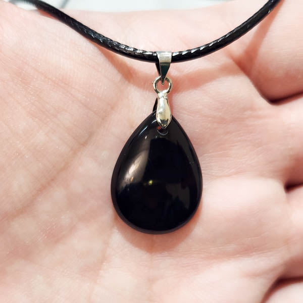 Black Obsidian Teardrop Pendant