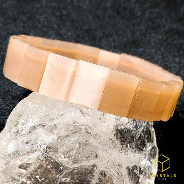 Peach Moonstone / Sunstone*** Elastic Bangle