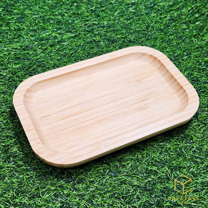 Bamboo Rectangle Plate - For Displaying Crystals