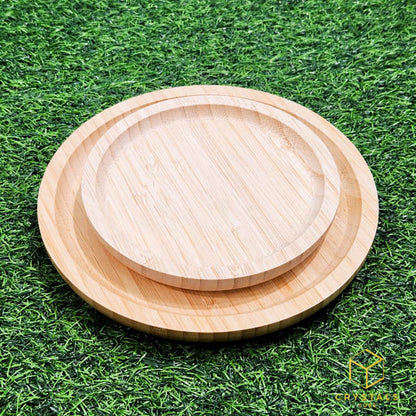 Bamboo Round Plate - For Displaying Crystals