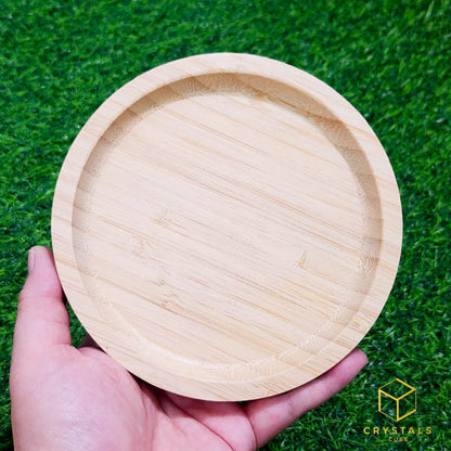 Bamboo Round Plate - For Displaying Crystals