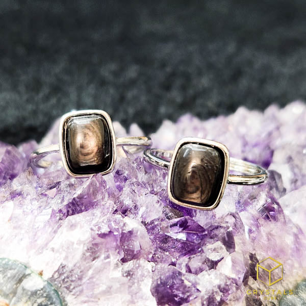 Hypersthene Rectangle Ring - Adjustable