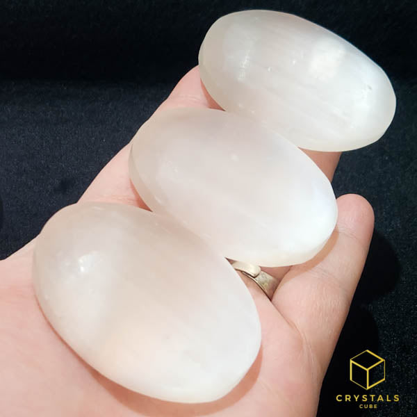 Selenite Palm Stone