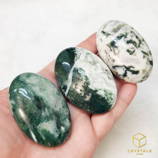 Moss Agate Palm Stone