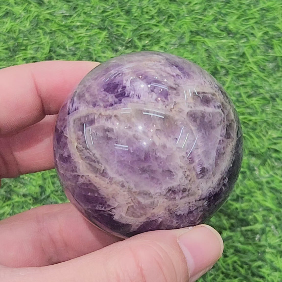 Chevron Amethyst Sphere