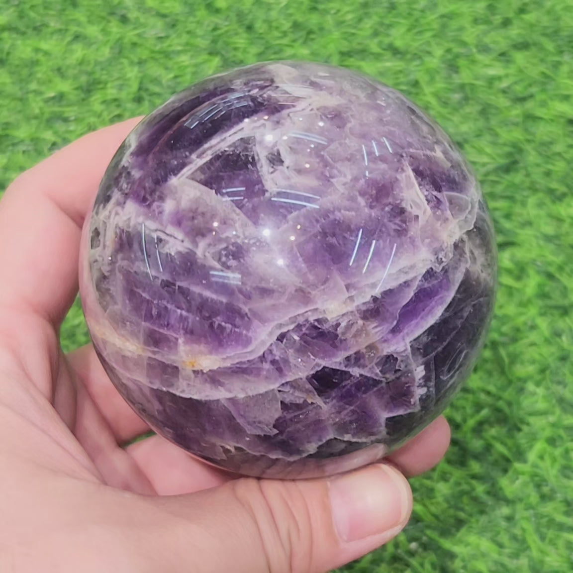 Chevron Amethyst Sphere