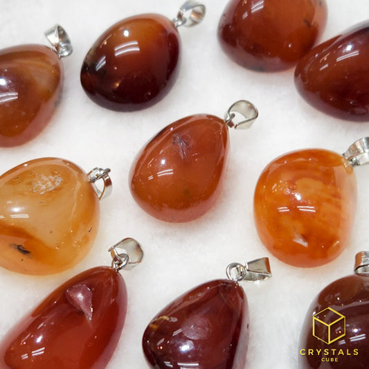 Agate (Red/Orange) & Carnelian Tumble Pendant