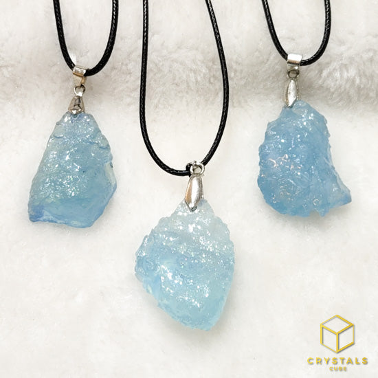 Aquamarine*** (Premium) Raw Pendant