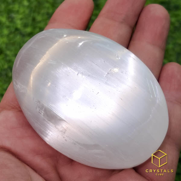 Selenite Palm Stone