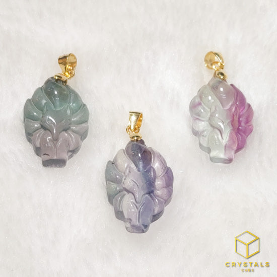 Fluorite Fox Pendant