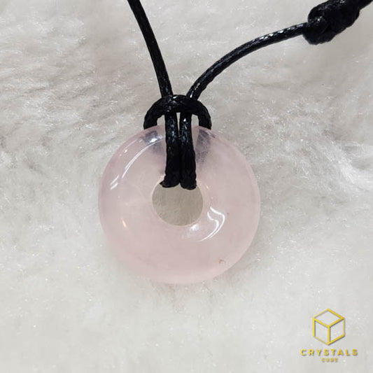 Rose Quartz Donut Pendant - Small