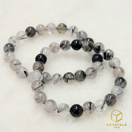 Black Rutile* (Tourmalinated Quart) Bracelet