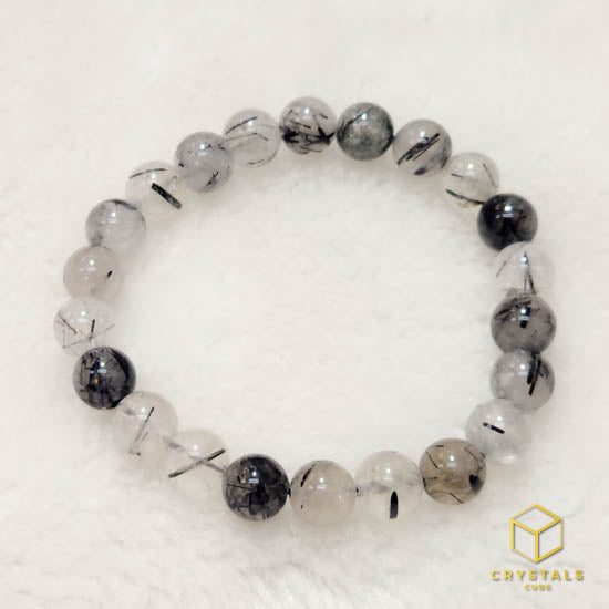 Black Rutile* (Tourmalinated Quart) Bracelet