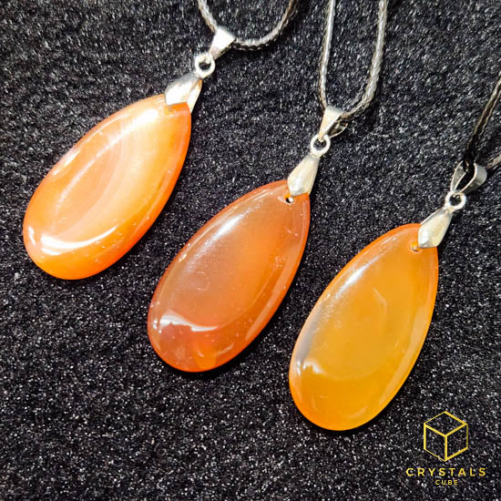 Carnelian Agate (Red/Orange) Teardrop Pendant