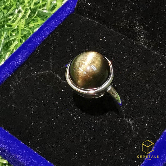 Gold Sheen Obsidian Ring