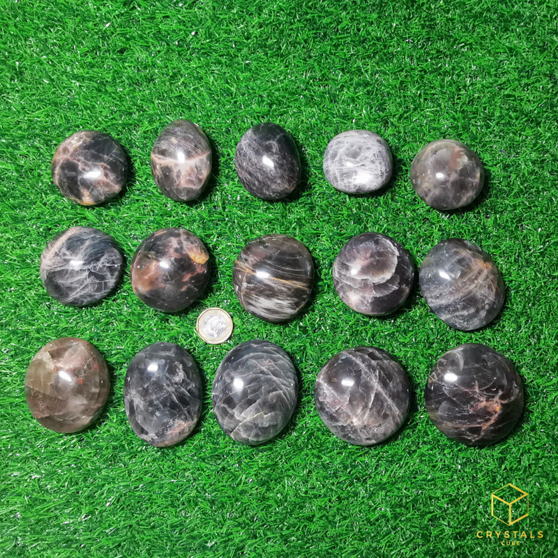 Black Moonstone Palm Stone