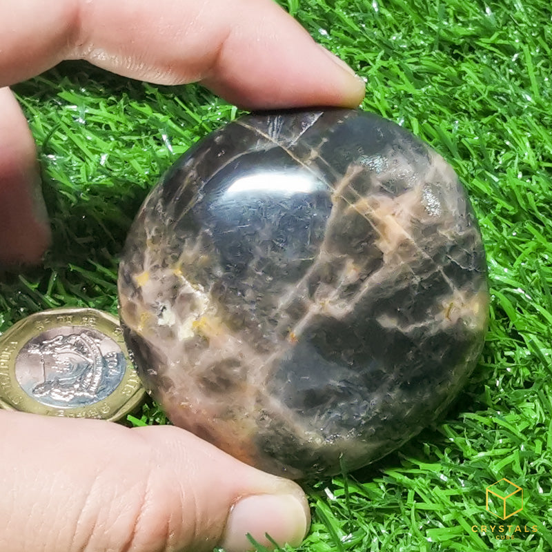 Black Moonstone Palm Stone