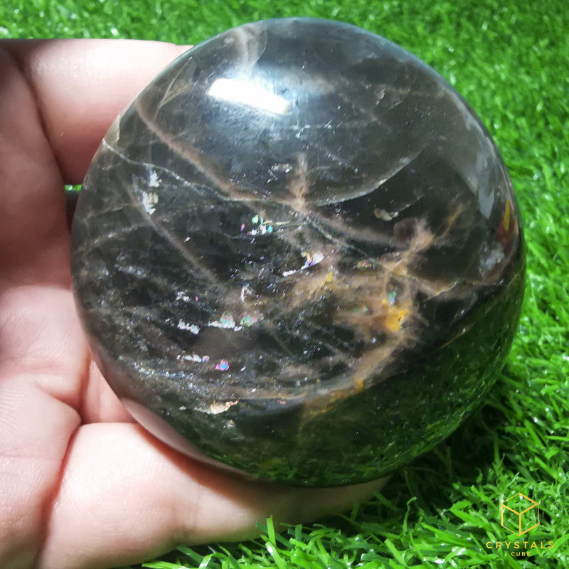 Black Moonstone Palm Stone