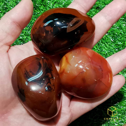 Agate (Red/Orange) & Carnelian Palm Stone