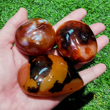 Agate (Red/Orange) & Carnelian Palm Stone