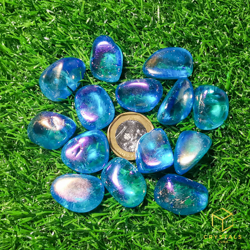 Aqua Aura Quartz Tumble