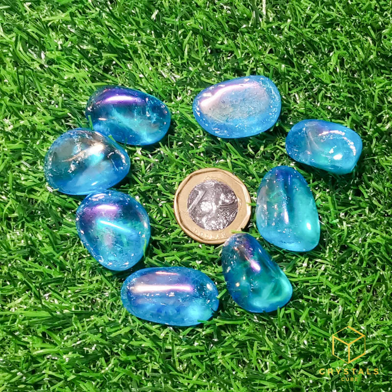 Aqua Aura Quartz Tumble