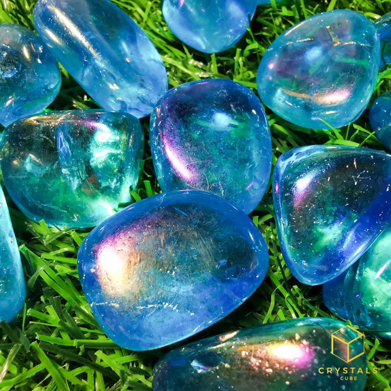 Aqua Aura Quartz Tumble