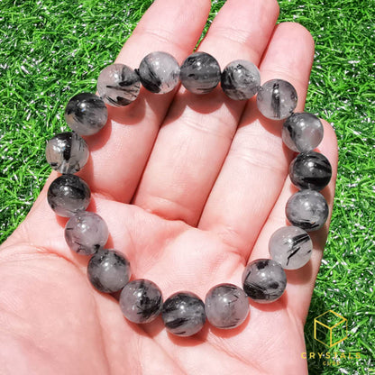 Black Rutile* (Tourmalinated Quart) Bracelet