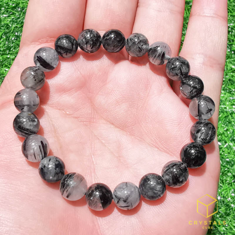 Black Rutile* (Tourmalinated Quart) Bracelet