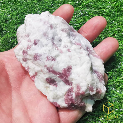 Pink Tourmaline with Quartz Raw