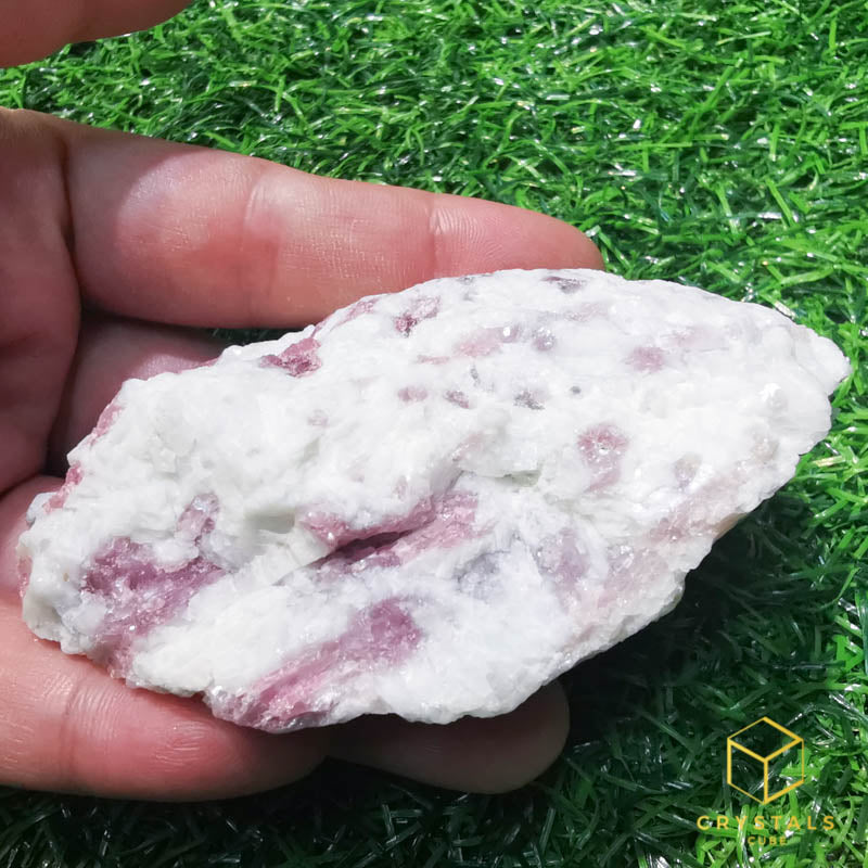 Pink Tourmaline with Quartz Raw