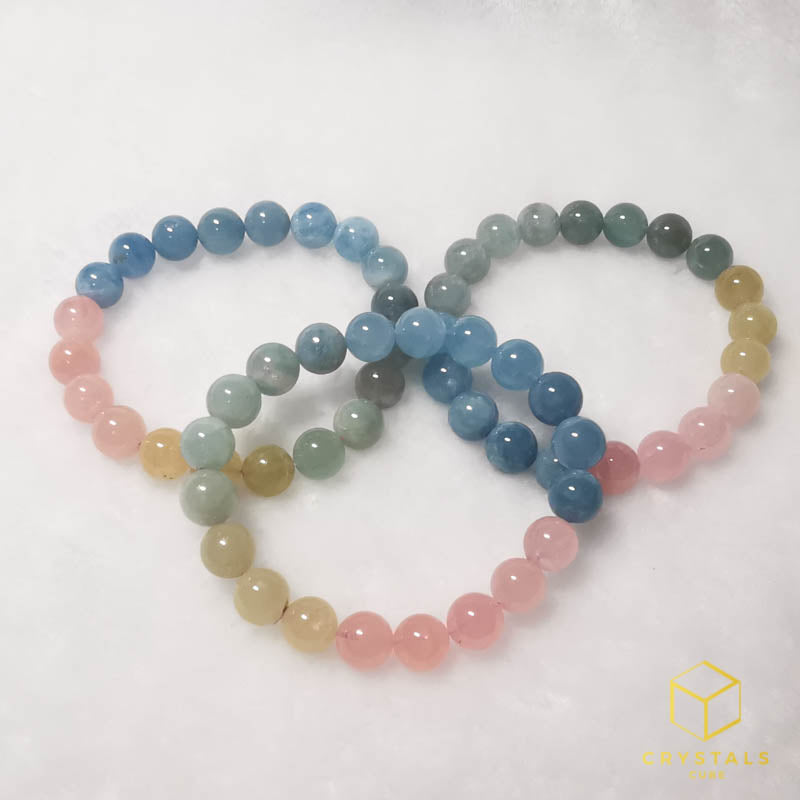 Colorful Beryl (Aquamarine & Morganite) Bracelet