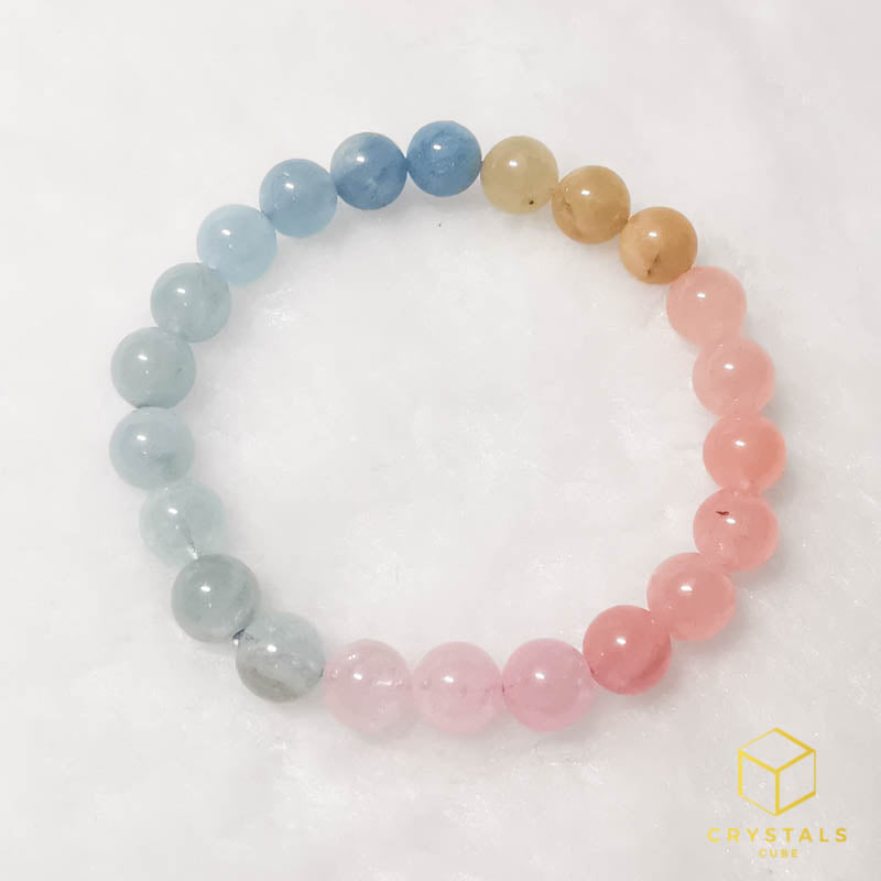 Colorful Beryl (Aquamarine & Morganite) Bracelet