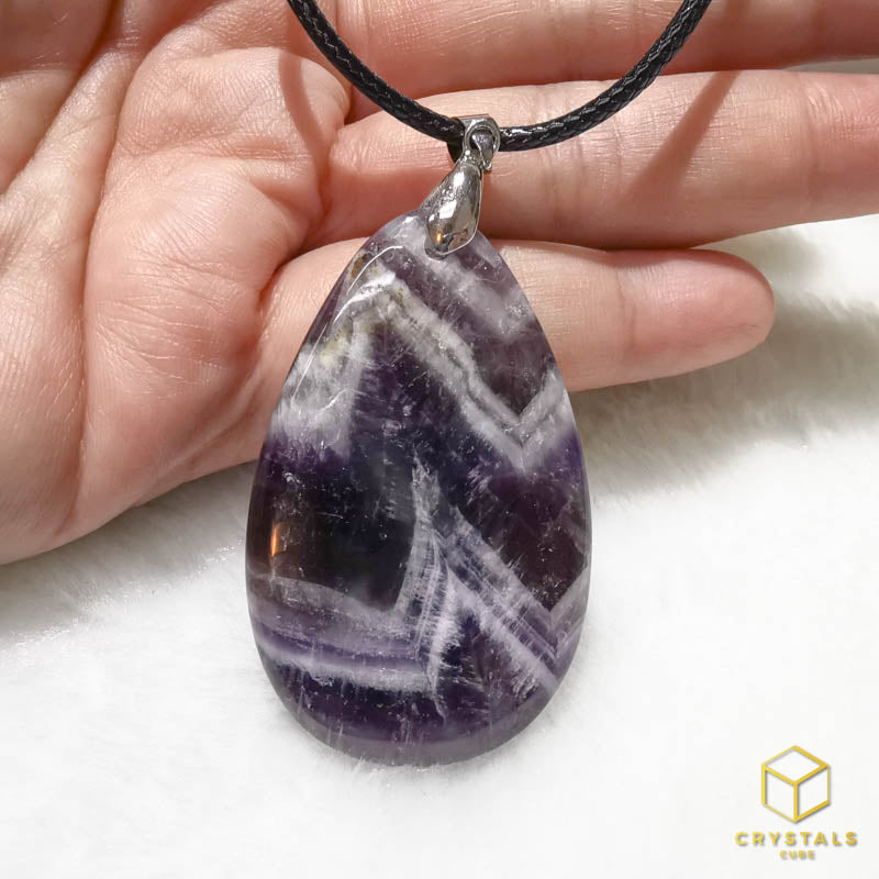 Chervon Amethyst Pendant - Big