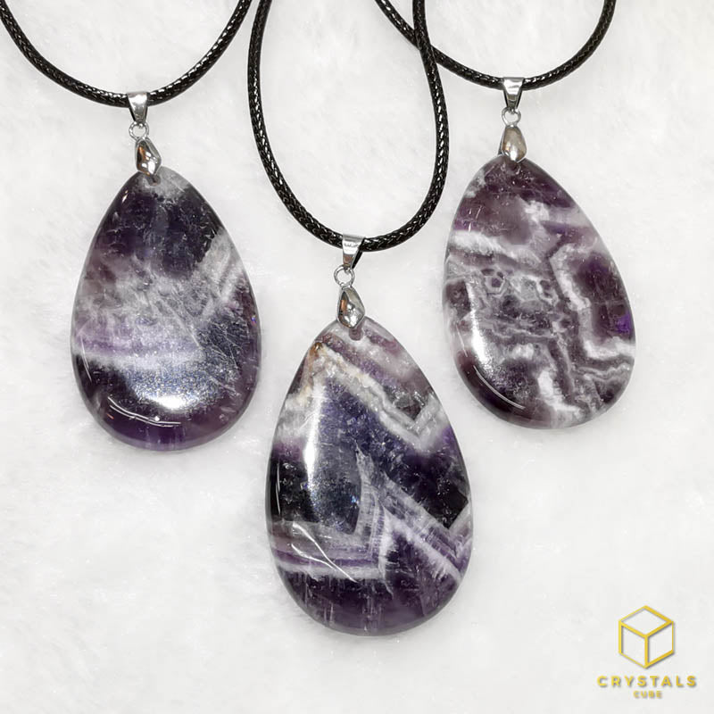 Chervon Amethyst Pendant - Big