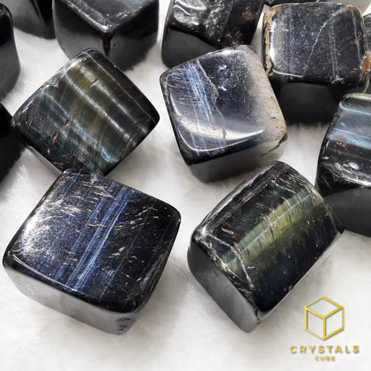 Tiger's Eye Cube Tumble - Blue