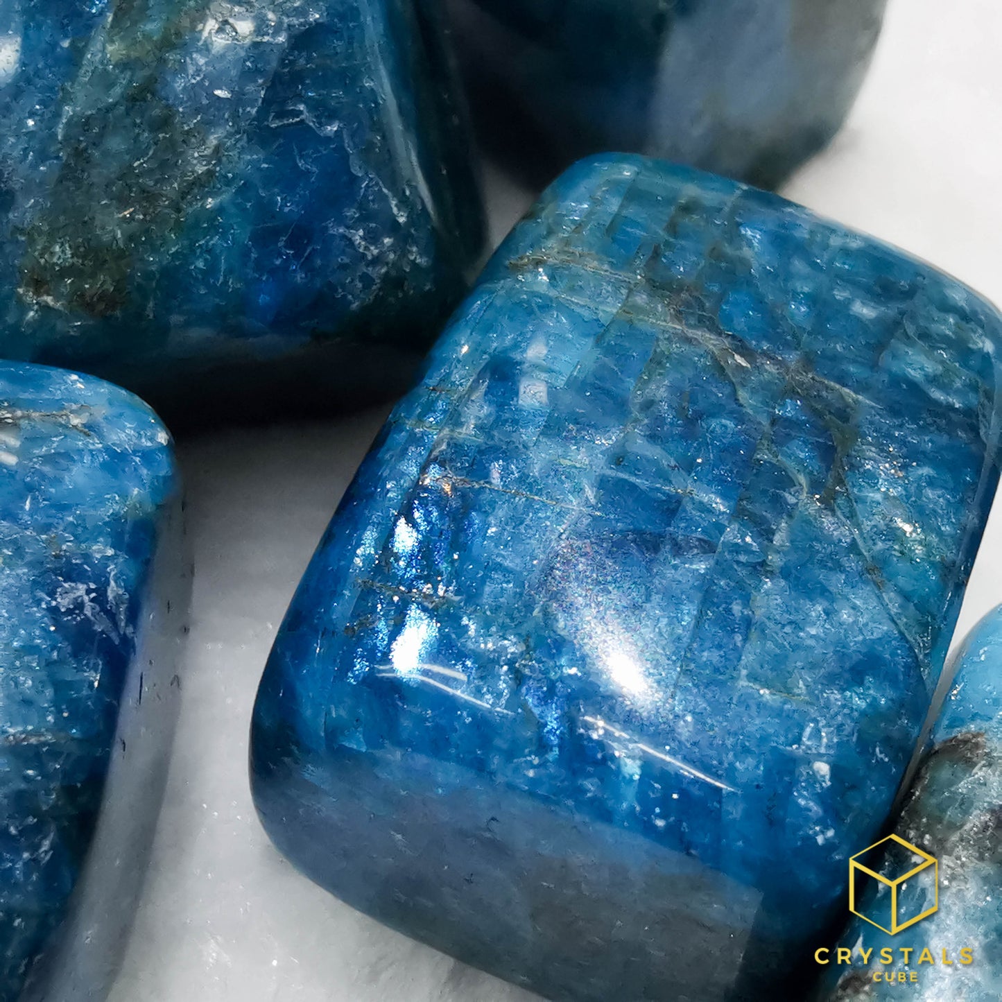 Blue Apatite Cube Tumble