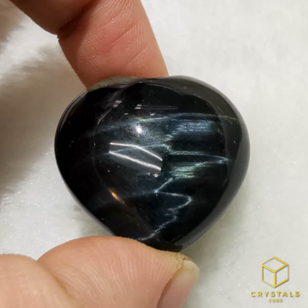 Tiger's Eye Premium Heart - Blue