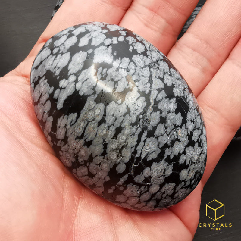 Snowflake Obsidian Palm Stone